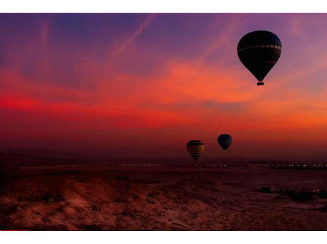Hot Air Balloon Over Egyptian Valley of The Kings at *Sunset the artwork factory