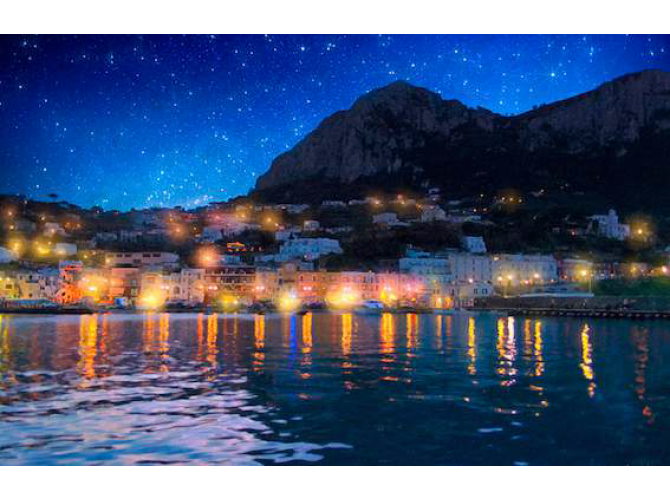 Night Falls on Beautiful Capri-Italy the artwork factory