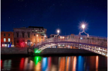The Ha'penny Bridge on a Winter Night in Dublin