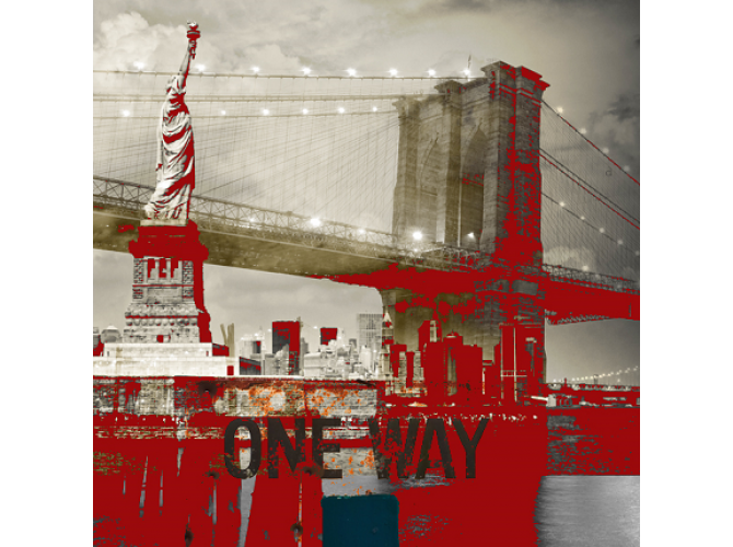 One Way to Liberty in Red  the artwork factory